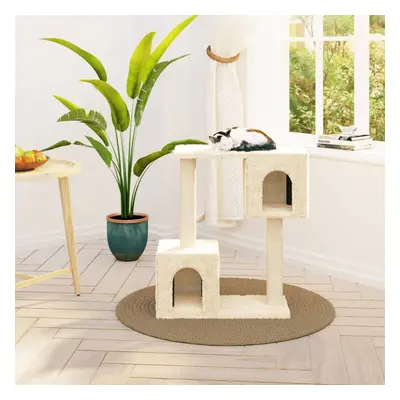 vidaXL Cat Tree with Sisal Scratching Posts Cream cm Cat Play Tower Cave