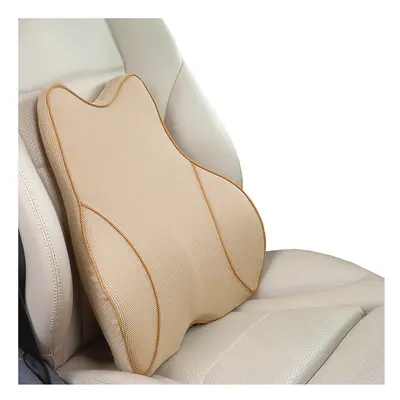 (beige lumbar) Car Lumbar Pillow Memory Foam Lumbar Support Cushion Car Low Back Pain