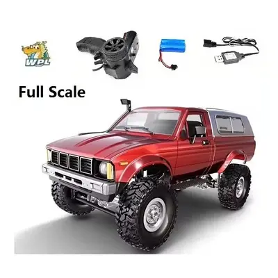 (Full Scale C24 Red) WPL MN82 C64-1 RC car araba 1/16 2.4G Full Scale 4WD Adults Climbing Car Of