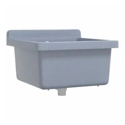 vidaXL Sink Washbasin for Wall Mounting Utility Laundry Wash Basin Grey Resin