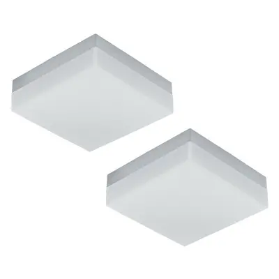 2 PACK IP44 Outdoor Wall Light White Plastic 8.2W Built in LED Porch Lamp