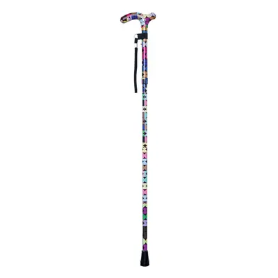 Deluxe Ambidextrous Foldable Walking Cane - Height Settings - Sixties Design