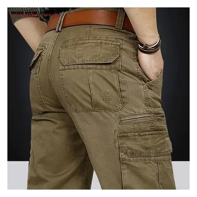 (khaki, 38) Man Cargo Pants Casual Pants Outdoor Trousers Hiking Set Cargo Tactical Men&apos;s W