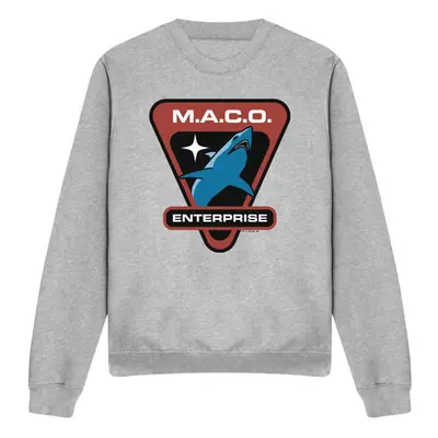 (L, Sport Heather) Star Trek Unisex Adult MACO Patch Sweatshirt