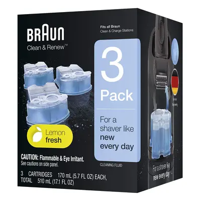 Braun Clean and Renew Refill Replacement Cartridges for Electric Shaver, High energy lubricants 