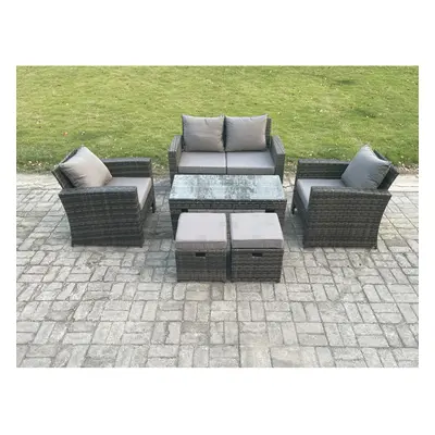 Fimous Seater Outdoor Rattan Garden Furniture Set Patio Lounge Sofa Set with Coffee Table Small 