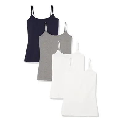 Amazon Essentials Women's Slim-Fit Camisole Pack of Navy/Grey/Whit