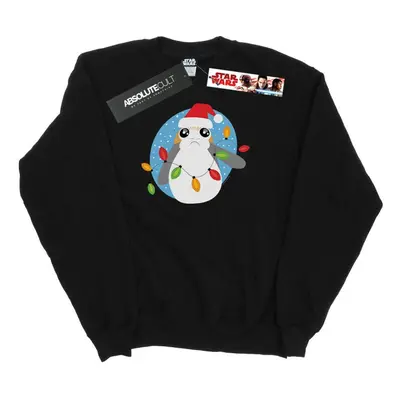 (4XL, Black) Star Wars Mens The Last Jedi Porg Christmas Lights Sweatshirt