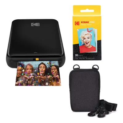 KODAK Step Wireless Mobile Colour Photo Printer (Black) Go Bundle