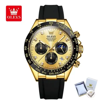 (yellow) Olevs Luxury Men Watch Quartz Man Watches Waterproof Luminous Top Brand Watch For Men D