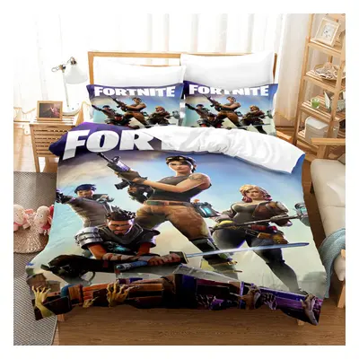 (Double(200x200 cm), 20) Fortnite Bedding Single Double Cartoon Quilt Cover Kids Quilt Cover