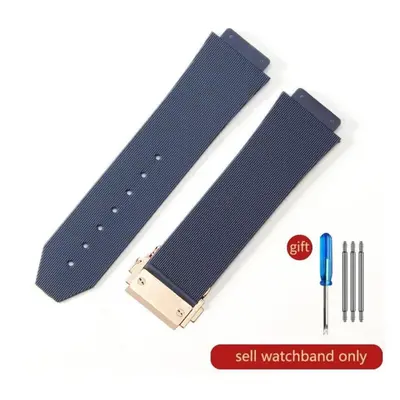 (J02-Blue-Rose-Z2 26x19mm) For Hublot Yubo High Quality Silicone Waterproof Watch Strap Classic 