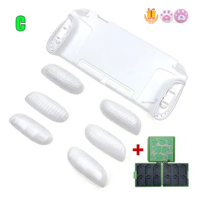 (White D) TPU GripCase For Nintendo Switch MaxCarry Protective Case Shell Ergonomic Handle Grip 