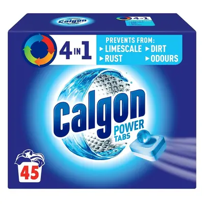 Calgon 4-in-1 Water Softener Tablets Washing Machine Cleaner Removes Odours Limescale Residue De