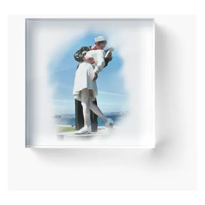 Acrylic Block Unconditional Surrender Statue Cube Art Prints Gifts x inch