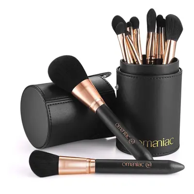 OMANIAC Professional Makeup Brushes Set (12Pcs), Pearl Flash Handles, Comfortable to Hold and Ea