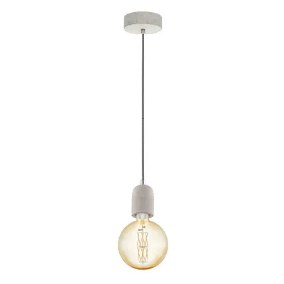 Hanging Ceiling Pendant Light Grey Concrete x 60W E27 Hallway Feature Lamp