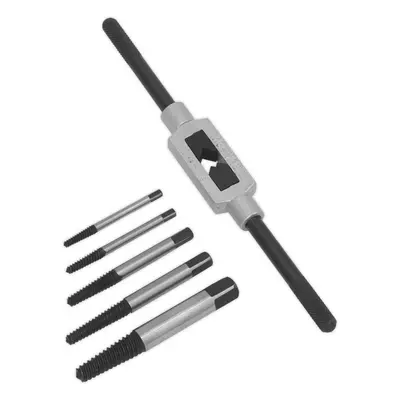 6 Piece Helix Type Screw Extractor Set - Tap Wrench - Alloy Steel - Storage Case