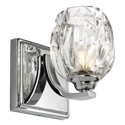 IP44 Wall Light Multi Faceted Crystal Glass Shade Polished Chrome LED G9 3.5W