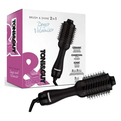 Toni & Guy Brush and Shine 2-in-1 Hair Dryer Volumiser, TGDR5374UKE