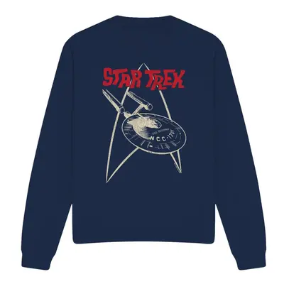 (L, Navy) Star Trek Unisex Adult Ship Symbol Sweatshirt