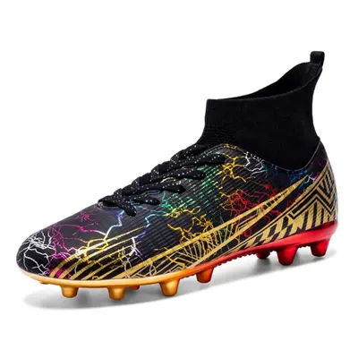 (black, 35) Fashion Unisex Soccer Shoes Football Cleats Soccer Ankle Boots Youth Training Sneake