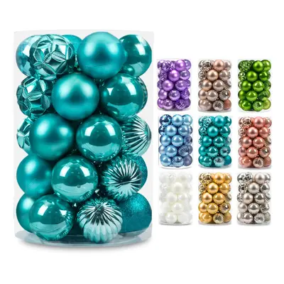 AMS 2.36''/60mm 34ct Christmas Ball Large Ornaments Party Decorations Shatterproof Festival Pend