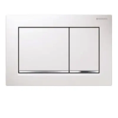 Geberit Actuator Plate Omega30 For Dual Flush: White/Bright Chrome