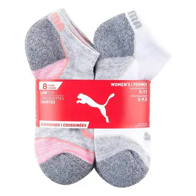 PUMA Womens No Show Low Cut Moisture Control Sport Socks (Shoe Size 5-9.5) - Multi Grey - Pack