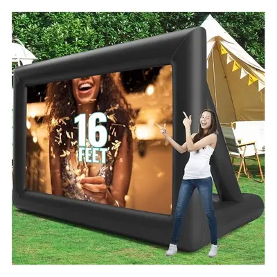 Inflatable Projector Screen, 16ft Inflatable Movie Screen Outdoor One-piece Design Front and Bac