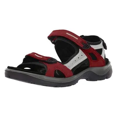 ECCO Women's Yucatan Sport Sandal Chili Red/Concrete/Black Nubuck