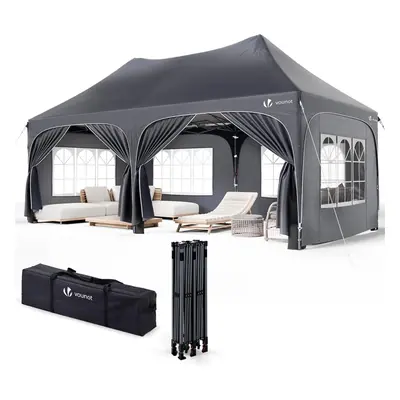 VOUNOT 3mx6m Pop Up Gazebo with Removable Sidewalls & Weight Bags, Carry Bag Included - Marquee 