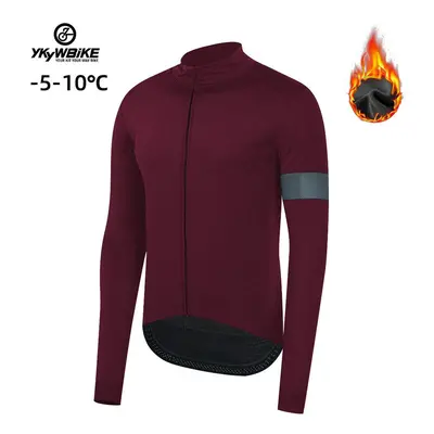 (YTFJ380-Burgundy, Asia (EU XXL)) Winter -5 Pro Thermal Fleece Jacket Windproof Waterproof Long 