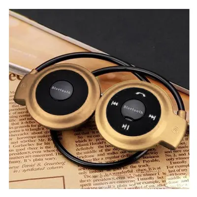 (Gold) Women Men Sport Wireless Bluetooth Headphones Stereo Earphones Mp3 Music