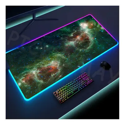 (Ko947643 (2), 350x900x4mm) Universe RGB Gaming Mousepad Space Mouse Mats LED Large Gamer Mousep