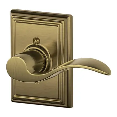 SCHLAGE Accent Lever with Addison Trim Non-Turning Lock in Antique Brass - Right Handed