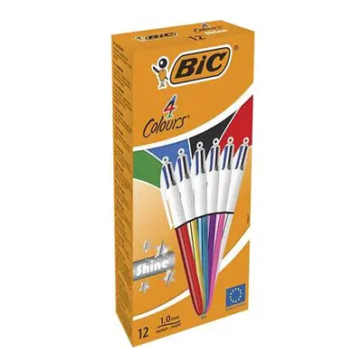 BIC Colours Shine Black,Blue,Green,Red Clip-on retractable ballpoint pen Medium pc(s)