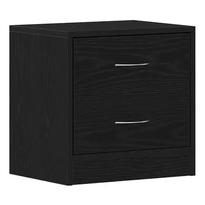 (black oak, pcs) vidaXL 1/2x Bedside Cabinet Chipboard Nightstands Storage Unit Black/White