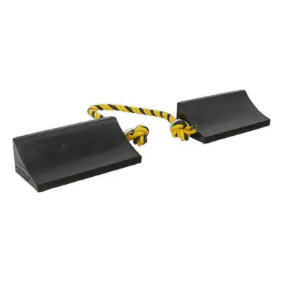 PAIR Heavy Duty Rubber Wheel Chocks - 1.05kg Each - Prevents Vehicle Movement