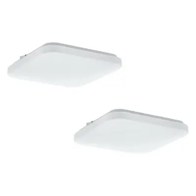 2 PACK Wall Flush Ceiling Light Colour White Shade White Plastic Bulb LED 11.5W