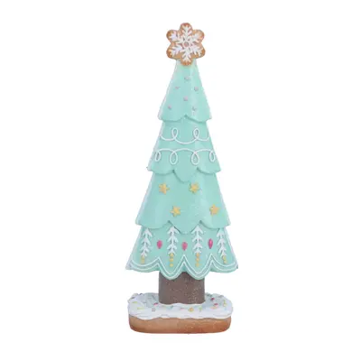 Gingerbread Christmas Tree Ornament | Iced Pastel Green Resin Gingerbread Tree Decoration | Fest