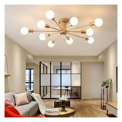 (gold, heads) 6/8/10 Head Multi-pole Ceiling Light Retro Industrial Loft Nordic Dome Light Home 