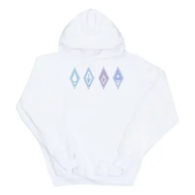 (M, White) Disney Womens/Ladies Frozen Elements Symbols Hoodie