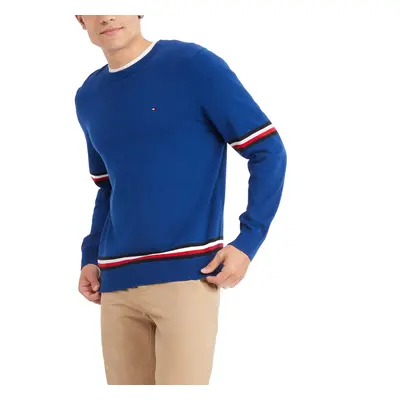 Tommy Hilfiger mens Essential Signature Stripe Crewneck Pullover Sweat