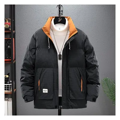 (black, XL) Plus Size 9xl Men&apos;s Down Jacket Striped Parkas Teenager Thick Loose Coat Autumn