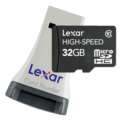 Lexar High-Speed MicroSDHC 32GB Flash Memory Card with Reader LSDMI32G