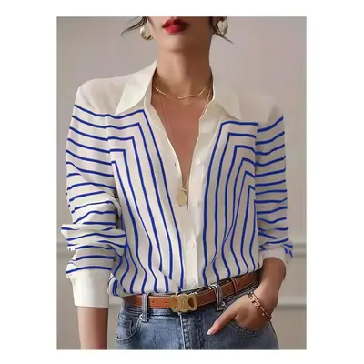 (B25SLTH24991307, XXXL) Fashion Luxury Women's Shirts French Texture Printing Women's Shirts Spr