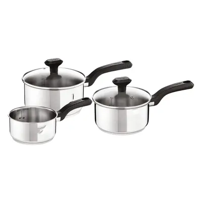 (3 Piece Pan Set) Milk pot 16/18cm saucepan with lid stainless steel non-stick hot spot all stov