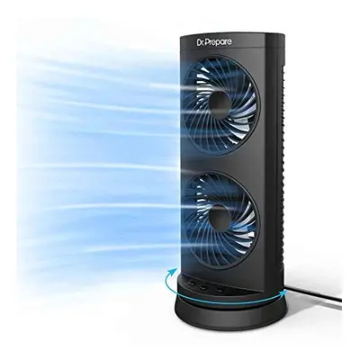 Dr. Prepare Tower Fan Oscillating Fan, Portable Desk Fan with 3-Speed Options, 110? Oscillation,