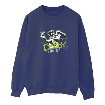 (L, Navy Blue) Harry Potter Mens Dobby A Free Elf Sweatshirt